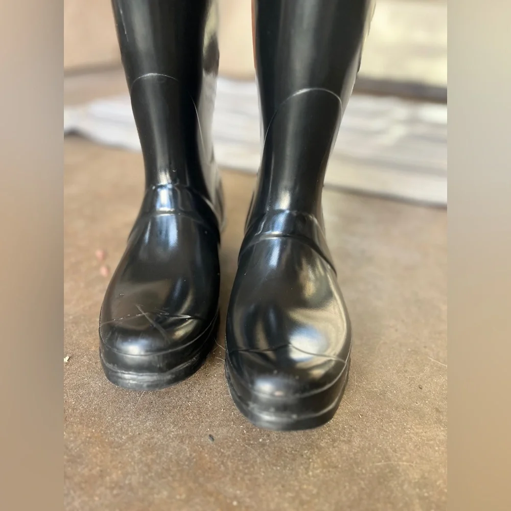 Hunter Boots Tall Glossy Black Size 9 - Picture 12 of 13